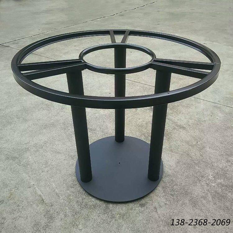 圓桌鑄鐵桌腳，烤漆圓盤腳，大圓桌桌腳