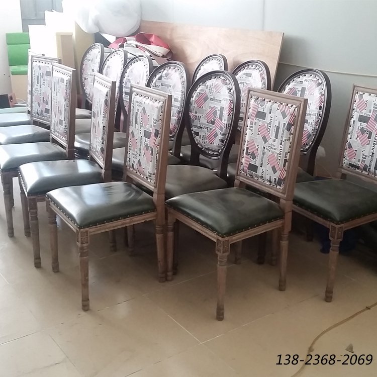 做舊復古椅子，實木餐廳餐椅，工業(yè)風椅子廠家