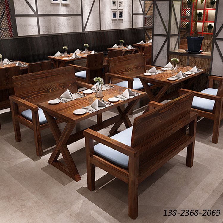 松木實(shí)木家具，漫咖啡款式桌椅，四人餐桌椅